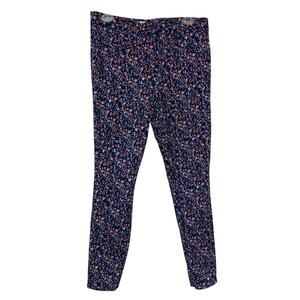 Gap Black & Blue Floral Skinny Ankle Pants